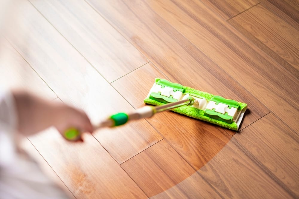 mopping wooden floors